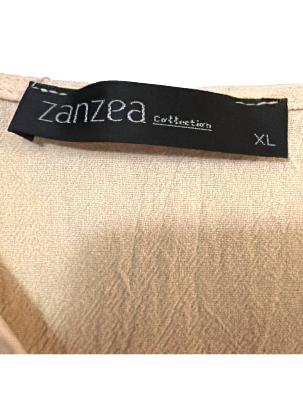 Zanzea Womens Beige Long Sleeve V-Neck Maxi Dress XL 100% Cotton - Picture 3 of 9